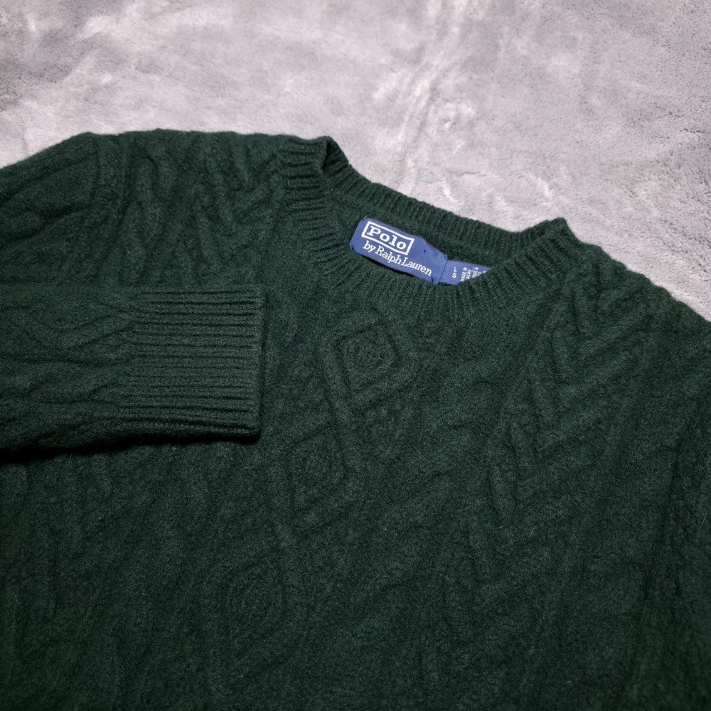 Polo Ralph Lauren Alpaca Blend Fisherman's Sweater Mens Large *Fits Size Small*